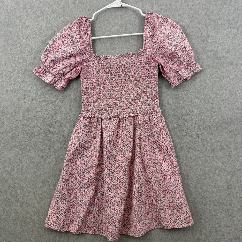 French Connection Rhodes Puff Sleeve Smock Mini Dress Size 4